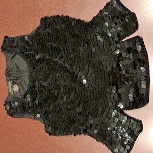 Sequin tank with silk lining and beaded trim size S